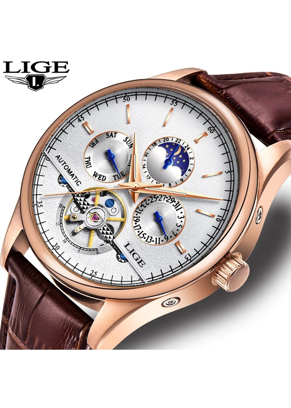 LIGE Mens Luxury Sports Watch, 30M Waterproof, Stainless Steel - Walmart.com