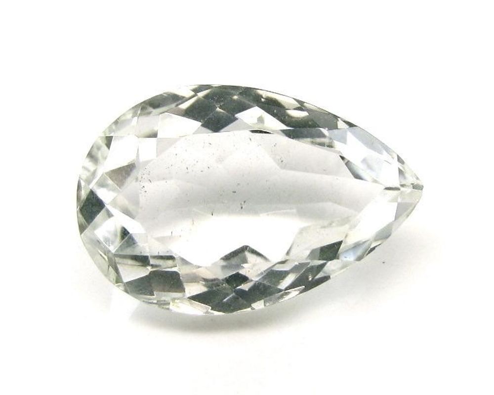 25.9Ct Natural White Crystal Quartz Pear Faceted Gemstone