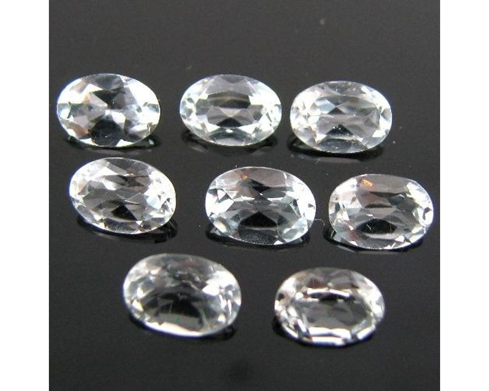 Wholesale Lot of 6x4mm Oval Facet Natural White Topaz Loose Calibrated Gemstone 
