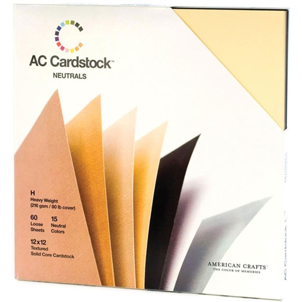 American Crafts Cardstock Pack 12x12 60/Pkg-Black