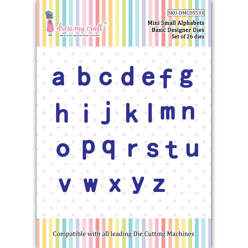 Mini Small Alphabet - Basic Designer Dies | Dmcd5533 | Dress My Craft