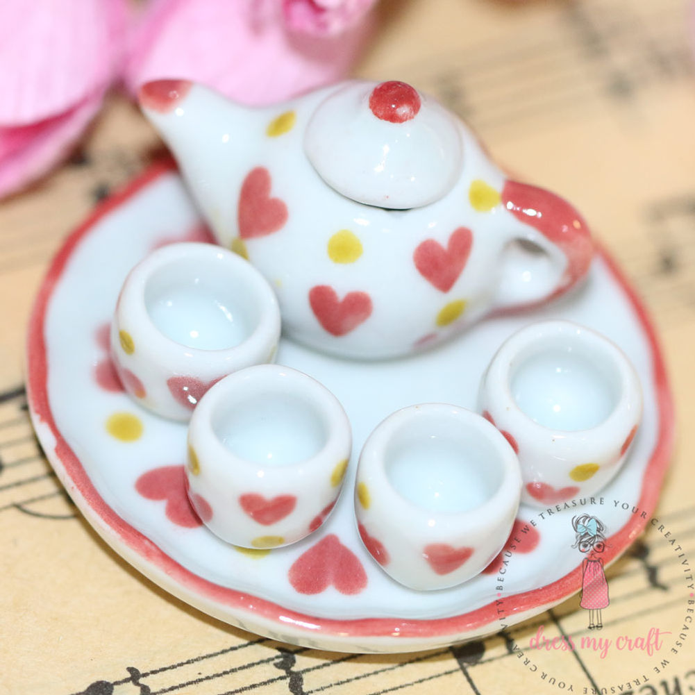 Miniature Hearts Tea Set | Dmcma8142 | Dress My Craft