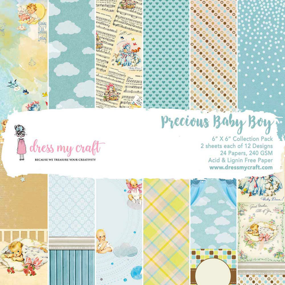 Baby Boy Scrapbook Paper: Blue Baby Themed Craft Paper Pad for DIY  Projects: Press, Kam Kreative: : Books