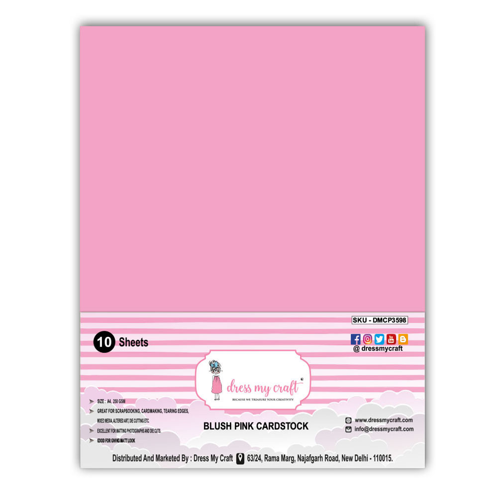 Blush Pink Cardstock - A4 - 250 Gsm, Dmcp3598