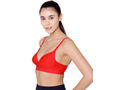 Bodycare Wire free, Seamless Padded Sports Bra -1606-RED