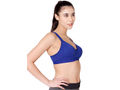 Bodycare cotton spandex wirefree adjustable straps seamless padded sports bra-1615RBLU