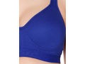 Bodycare cotton spandex wirefree adjustable straps seamless padded sports bra-1615RBLU