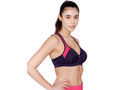 Bodycare Polyamide spandex broad straps seamless padded sports bra-1624NAV