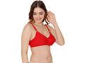 Bodycare cotton wirefree adjustable straps soft cup padded bra-5543RED