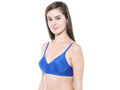 Seamless Cup Bra-5554R.BLUE with free transparent strap