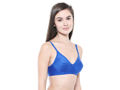 Seamless Cup Bra-5554R.BLUE with free transparent strap