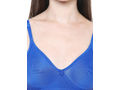 Seamless Cup Bra-5554R.BLUE with free transparent strap