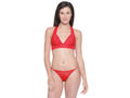 BODYCARE Bridal Red Halter Neck Bra & Panty Lingerie Set - 6414RED