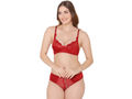 Bodycare women combed cotton printed maroon bra & panty set-6436MH