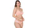 Bodycare women combed cotton embroidered peach bra & panty set-6439PEA