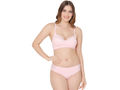 Bodycare women combed cotton embroidered pink bra & panty set-6439PI