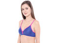 Seamless Cup Bra-6508RBLU with free transparent strap