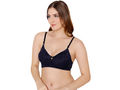 Bodycare nylon spandex wirefree adjustable straps designer net seamless non padded bra-6537NAV