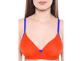 Padded Bra-6568ORG with free transparent strap