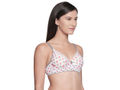 Seamless Printed Padded T-shirt Bra with Free Transparent Straps-6572-Assorted Print