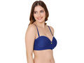 Bodycare cotton spandex wirefree convertible straps Seamless padded demi cup bra-6575R.BLU