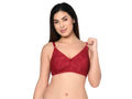 Bodycare Printed Padded Bra-6579-Maroon