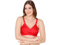 Bodycare cotton blend wirefree adjustable straps comfortable non padded bra-6591RED