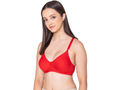 Bodycare polycotton wirefree convertible straps moulded cup non padded bra-6594RED