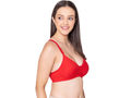 Bodycare polycotton wirefree convertible straps moulded cup non padded bra-6594RED