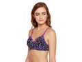 BODYCARE Women's Seamless Cotton Printed Padded Bra-6701A-Black