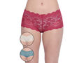 BODYCARE Pack of 3 Floral Lacy Hipster Briefs in Assorted Color-8013