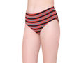 Bodycare Womens Cotton Spandex Assorted Striped High Cut Briefs-Pack of 3 (E-8710-3Pcs)