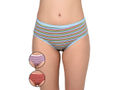 BODYCARE Pack of 3 Stripes Hipster Panty in Assorted-9299