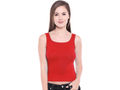 Broad Straps Round Neck Camisole - 44RED