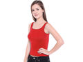 Broad Straps Round Neck Camisole - 44RED