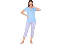 Bodycare Womens Combed Cotton Printed Tshirt & Capri Set-BSCS16001
