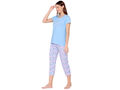 Bodycare Womens Combed Cotton Printed Tshirt & Capri Set-BSCS16001