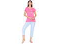 Bodycare Womens Combed Cotton Printed Tshirt & Capri Set-BSCS16002