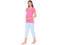 Bodycare Womens Combed Cotton Printed Tshirt & Capri Set-BSCS16002