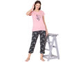 Bodycare Womens Combed Cotton Printed Tshirt & Capri Set-BSCS16003