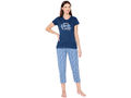 Bodycare Womens Combed Cotton Printed Tshirt & Capri Set-BSCS16005