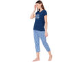 Bodycare Womens Combed Cotton Printed Tshirt & Capri Set-BSCS16005