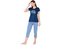 Bodycare Womens Combed Cotton Printed Tshirt & Capri Set-BSCS16005