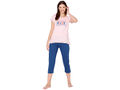 Bodycare Womens Combed Cotton Printed Tshirt & Capri Set-BSCS16007