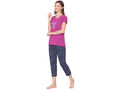 Bodycare Womens Combed Cotton Printed Tshirt & Capri Set-BSCS16008