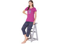 Bodycare Womens Combed Cotton Printed Tshirt & Capri Set-BSCS16008