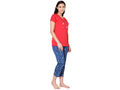 Bodycare Womens Combed Cotton Printed Tshirt & Capri Set-BSCS16009