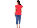 Bodycare Womens Combed Cotton Printed Tshirt & Capri Set-BSCS16009