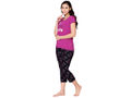 Bodycare Womens Combed Cotton Printed Tshirt & Capri Set-BSCS16010