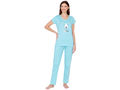 Bodycare Womens Combed Cotton Printed Tshirt & Pyjama Set-BSLS12001